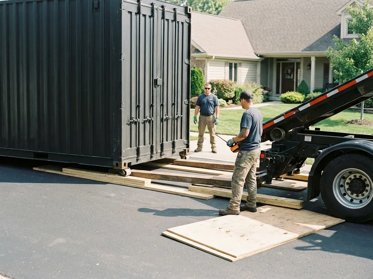 Driveway protection and delivery preparation for dumpster rental in Chandler, AZ