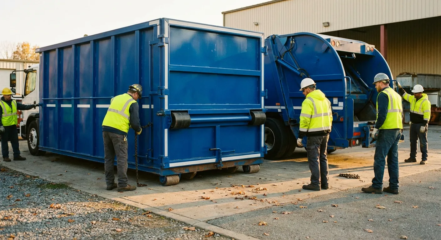 Roll-off dumpster loaded with construction debris in Chandler, AZ