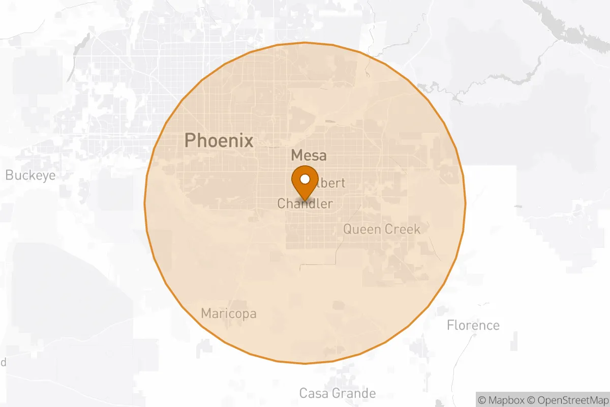 service area service area map in Chandler, AZ